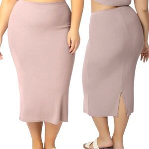 Kindred bravely Ribbed Bamboo Maternity & Postpartum Midi Skirt Lilac Stone